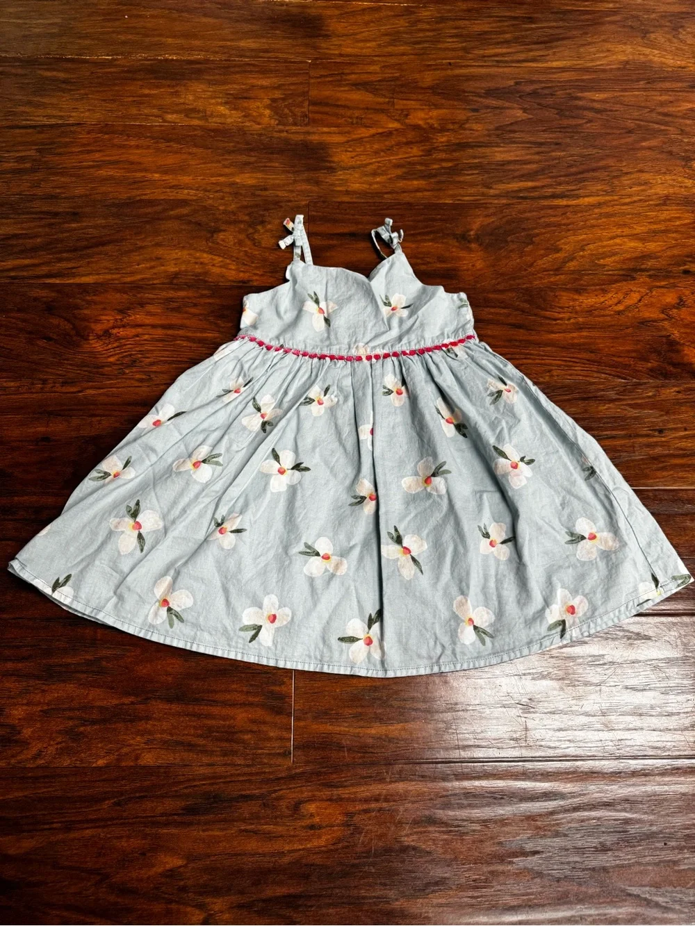 Girls Floral Sundress - Light Blue